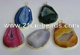 NGP2437 30*40mm - 40*45mm freeform druzy agate pendants wholesale