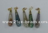 NGP2438 10*40mm teardrop agate gemstone pendants wholesale