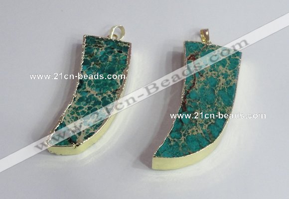 NGP2443 18*40mm - 20*50mm horn sea sediment jasper pendants