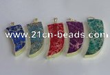 NGP2445 18*40mm - 20*50mm horn sea sediment jasper pendants