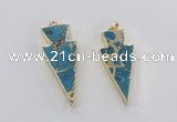 NGP2450 18*38mm - 22*45mm arrowhead sea sediment jasper pendants