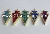 NGP2453 18*38mm - 22*45mm arrowhead sea sediment jasper pendants