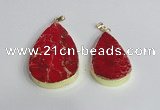 NGP2463 30*40mm - 40*50mm flat teardrop sea sediment jasper pendants