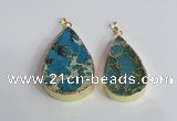 NGP2464 30*40mm - 40*50mm flat teardrop sea sediment jasper pendants