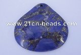 NGP247 42*44mm dyed golden turquoise & pyrite gemstone pendants