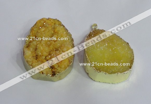 NGP2470 45*55mm - 50*65mm freeform druzy agate pendants wholesale