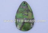 NGP248 30*49mm dyed golden turquoise & pyrite gemstone pendants