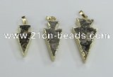 NGP2484 15*30mm - 22*40mm arrowhead ammonite gemstone pendants