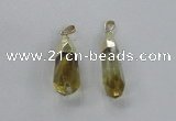 NGP2487 12*30mm - 10*40mm faceted nuggets lemon quartz pendants