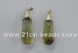 NGP2488 12*45mm - 15*50mm faceted nuggets lemon quartz pendants