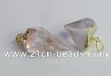 NGP2502 18*20mm - 15*25mm faceted nuggets white crystal pendants