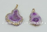 NGP2507 18*25mm - 30*40mm freeform druzy agate pendants