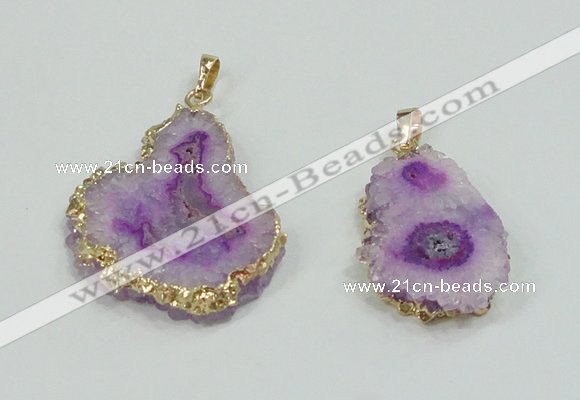 NGP2507 18*25mm - 30*40mm freeform druzy agate pendants