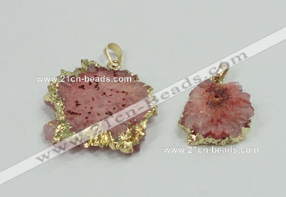 NGP2508 18*25mm - 30*40mm freeform druzy agate pendants