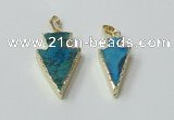 NGP2515 15*30mm - 20*35mm arrowhead agate gemstone pendants