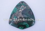 NGP252 40*50mm fashion malachite & pyrite gemstone pendants