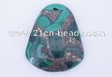 NGP253 38*47mm fashion malachite & pyrite gemstone pendants