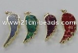 NGP2530 18*40mm - 22*55mm wing-shaped sea sediment jasper pendants