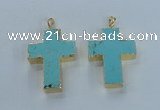 NGP2532 30*40mm - 40*50mm cross turquoise pendants wholesale