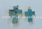 NGP2535 30*40mm - 40*50mm cross sea sediment jasper pendants