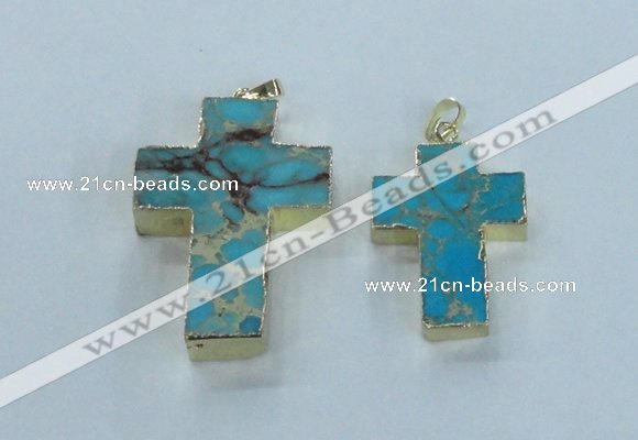 NGP2535 30*40mm - 40*50mm cross sea sediment jasper pendants