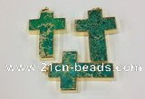 NGP2537 30*45mm - 40*50mm cross sea sediment jasper pendants