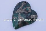 NGP254 41*50mm fashion malachite & pyrite gemstone pendants