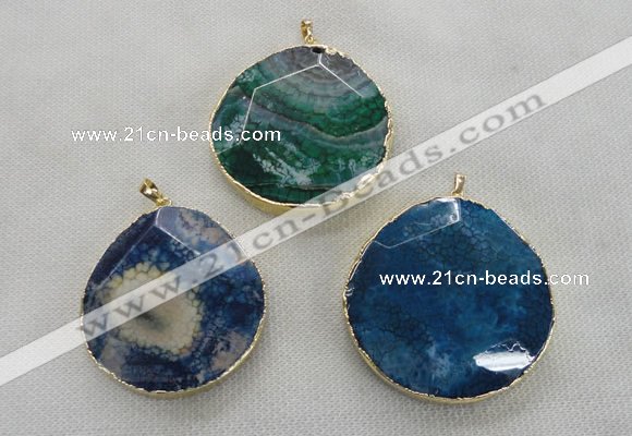 NGP2548 48*50mm - 55*55mm freeform agate gemstone pendants