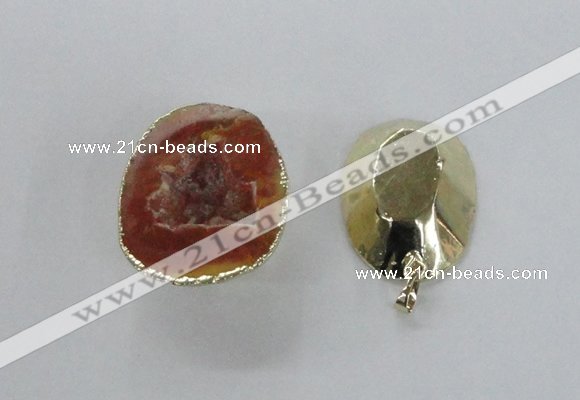 NGP2553 25*35mm - 30*40mm freeform druzy agate gemstone pendants