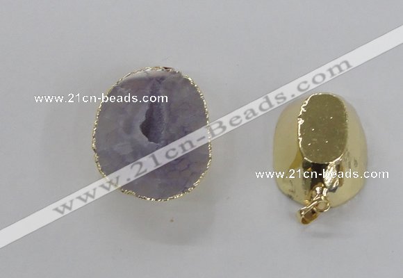 NGP2554 25*35mm - 30*40mm freeform druzy agate gemstone pendants