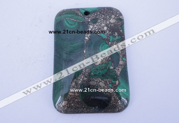 NGP256 31*47mm fashion malachite & pyrite gemstone pendants