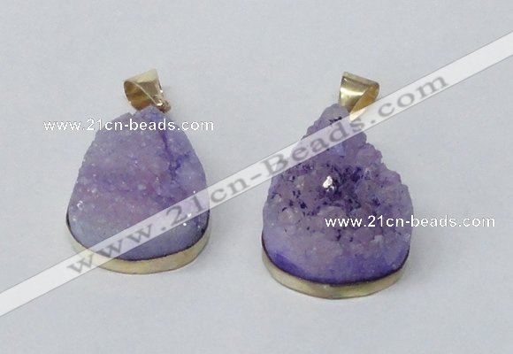 NGP2563 22*30mm teardrop druzy agate gemstone pendants