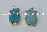 NGP2570 25*40mm cat druzy agate gemstone pendants wholesale