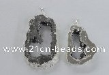 NGP2574 35*45mm - 40*55mm freeform plated druzy agate pendants