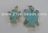 NGP2586 25*35mm - 38*48mm angel turquoise pendants wholesale