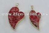 NGP2598 25*35mm - 35*45mm heart sea sediment jasper pendants