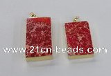 NGP2615 20*40mm - 25*45mm rectangle sea sediment jasper pendants