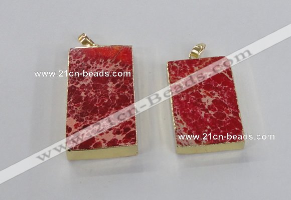 NGP2615 20*40mm - 25*45mm rectangle sea sediment jasper pendants