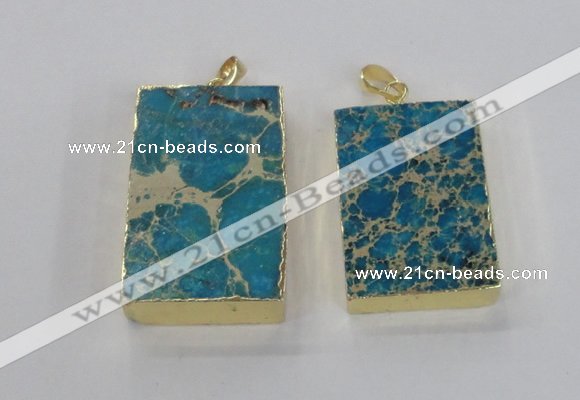 NGP2616 20*40mm - 25*45mm rectangle sea sediment jasper pendants