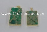 NGP2617 20*40mm - 25*45mm rectangle sea sediment jasper pendants