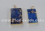 NGP2618 20*40mm - 25*45mm rectangle sea sediment jasper pendants