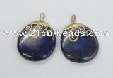 NGP2623 40*50mm oval lapis lazuli gemstone pendants wholesale