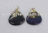 NGP2624 40*45mm flat teardrop lapis lazuli gemstone pendants wholesale