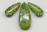 NGP264 15*30mm - 20*50mm flat teardrop sea sediment jasper pendants set