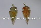 NGP2646 25*48mm - 28*54mm arrowhead agate pendants wholesale