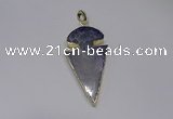 NGP2647 25*48mm - 28*54mm arrowhead agate pendants wholesale