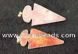 NGP2657 24*53mm - 26*55mm arrowhead agate pendants wholesale