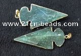 NGP2659 24*53mm - 26*55mm arrowhead agate pendants wholesale