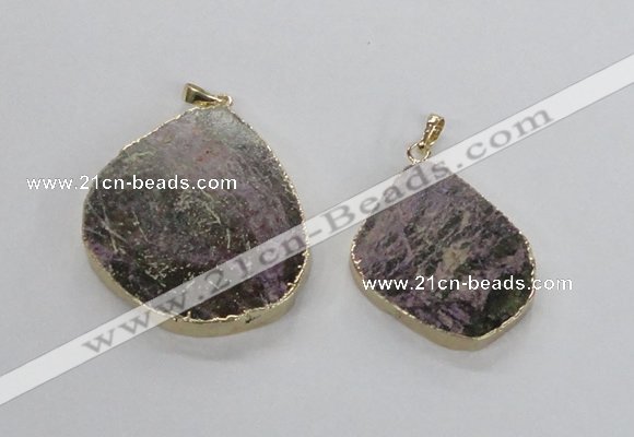 NGP2675 25*35mm - 40*45mm freeform tourmaline gemstone pendants