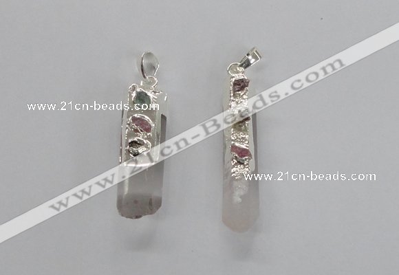 NGP2677 12*35mm - 15*40mm sticks white crystal pendants wholesale